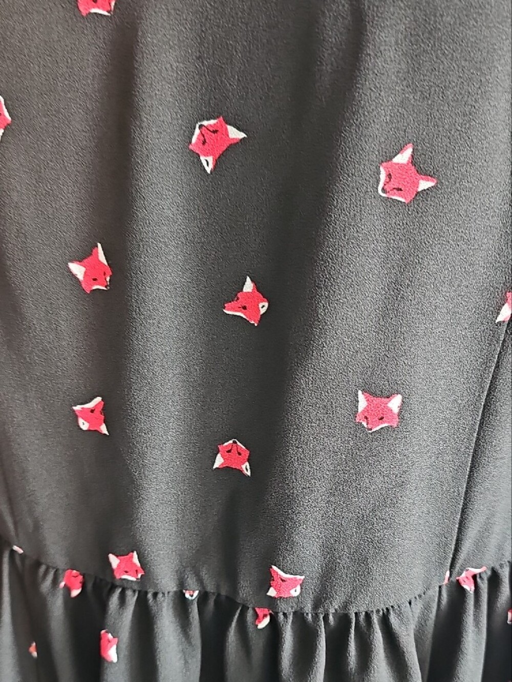 torrid Black Mini Dress with Pink Floral Dots - Picture 4 of 4